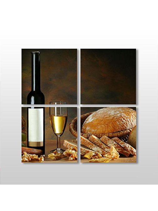 Şarap Ve Kadeh Kanvas Tablo 150x150 cm