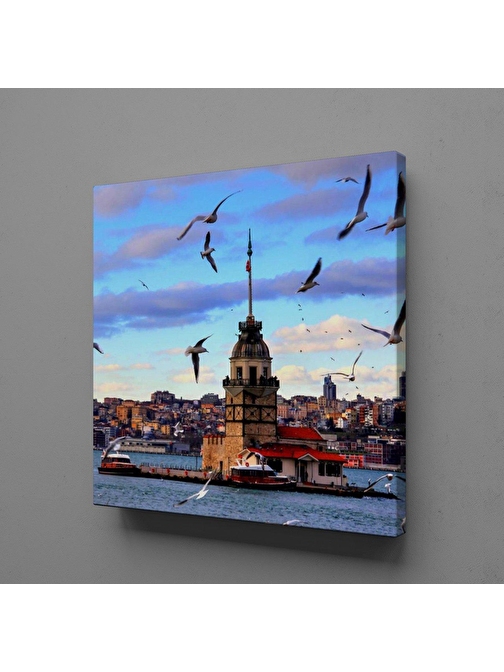 KIZ KULESİ İSTANBUL MANZARASI KANVAS TABLO 150x150 cm