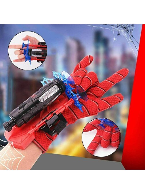 Mashotrend Spider-Man Ağ Atan Eldiven Spider-Man Dart Blaster Süper Kahraman Karakter Figürü
