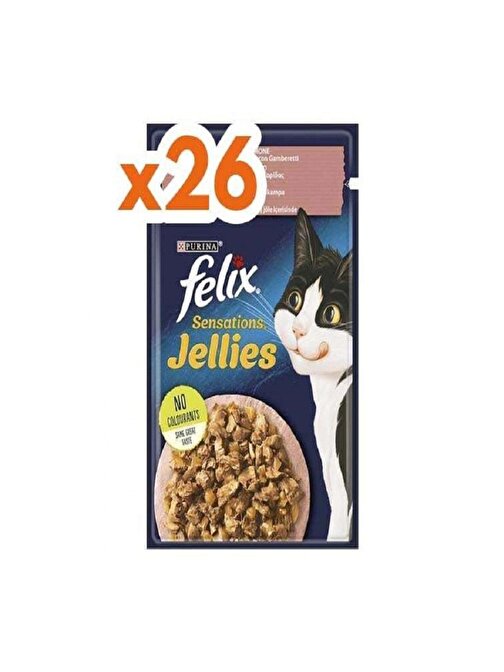 Purina Felix Somonlu ve Karidesli Yaş Kedi Maması 85 Gr x 26