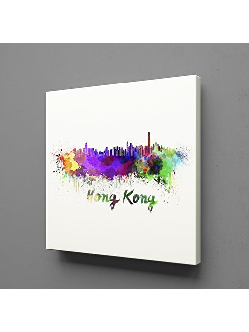 Technopa Hong Kong Temalı Kanvas Tablo 150x150 cm