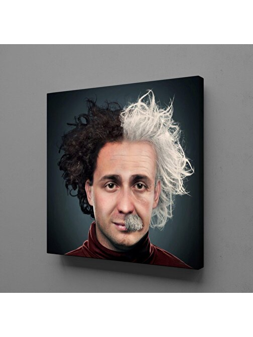 Technopa Einstein Temalı Kanvas Tablo 90x90 cm