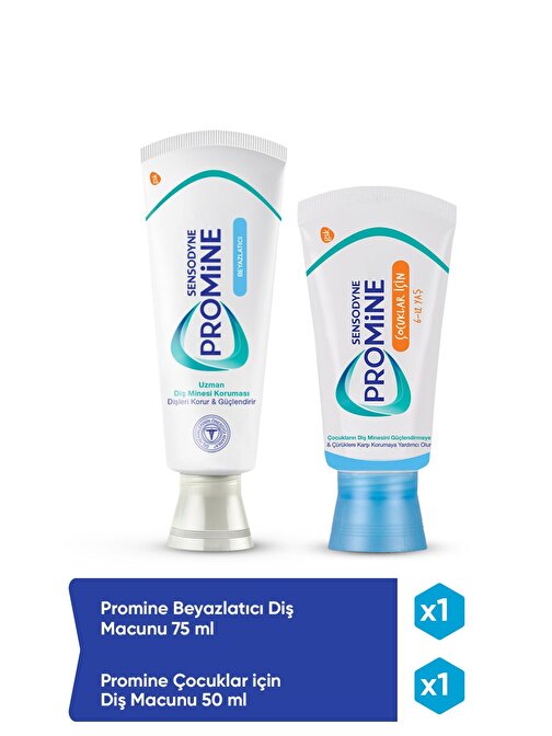 Sensodyne Promine Beyazlatıcı Diş Macunu 75 ml + Promine Çocuklar İçin Diş Macunu 50ml