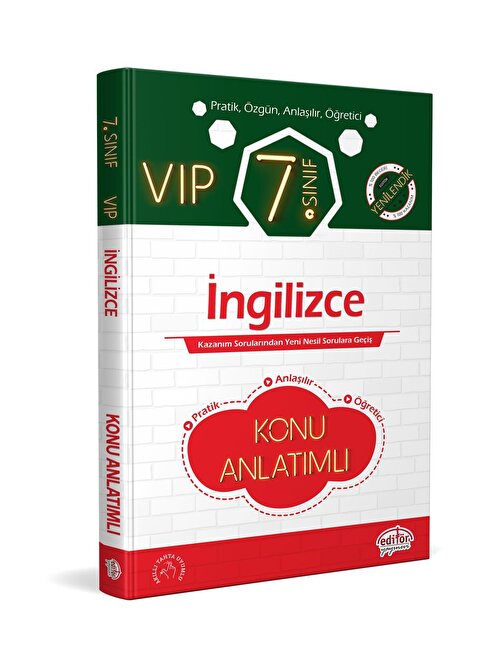 Editör Yayınları 7. Sınıf İngilizce Hızlı Konu Anlatımlı VIP Soru Bankası