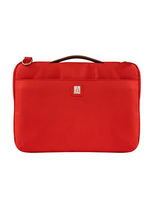 Minbag Lora 13 inç Polyester Bölmeli Laptop Ve Tablet Çantası Kırmızı