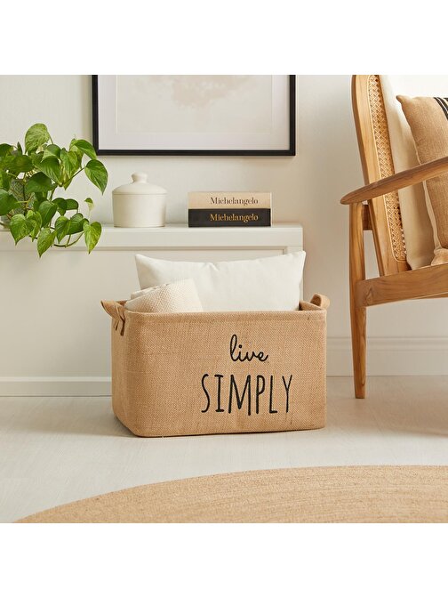 Ocean Home Textile Live Simply Jüt Sepet 42 x 31 x 25 cm