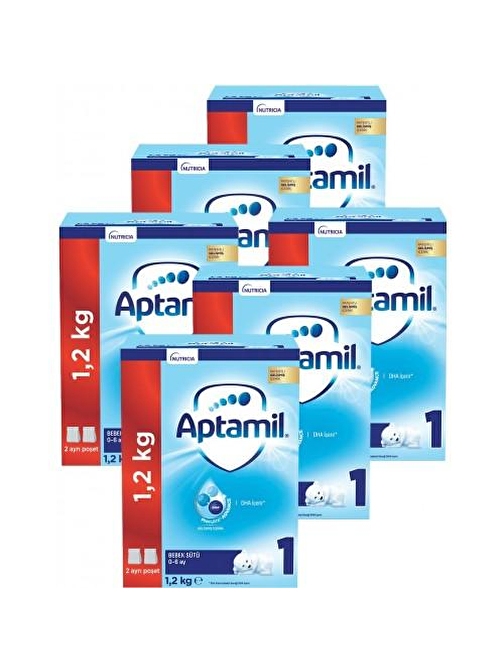 Aptamil 1 Yeni Formül Balık Yağı Laktoz Bebek Sütü 6x1200 gr 0-6 Ay