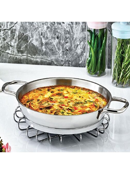 Safinox Paslanmaz Çelik İtalyan Omlet Sahan 16X3.5 cm -0.7 Litre