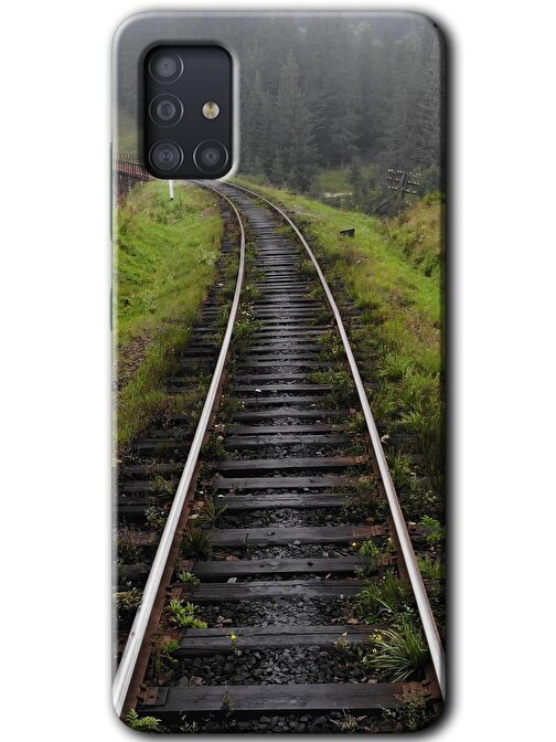 Gramaphone Galaxy A51 Kılıf HD Desen Baskılı Arka Kapak - Tren Yolu