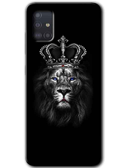 Gramaphone Galaxy A51 Kılıf HD Desen Baskılı Arka Kapak - King Lion