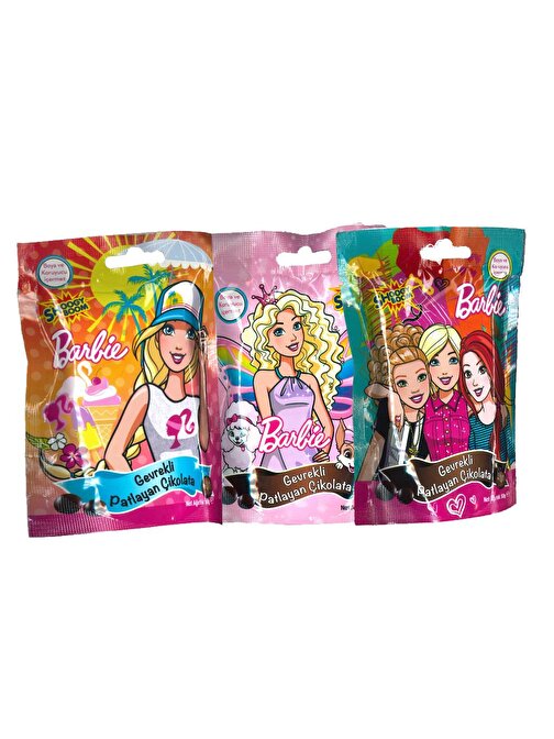 Hleks Shoogy Boom Gevrekli Çikolata Kaplı Patlayan Şeker Barbie Lisanslı 50 gr x 3 Adet