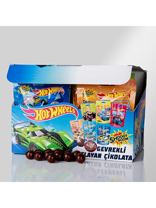 Hleks Shoogy Boom Gevrekli Çikolata Kaplı Patlayan Şeker Hot Wheels Lisanslı 50 gr x 12 Adet
