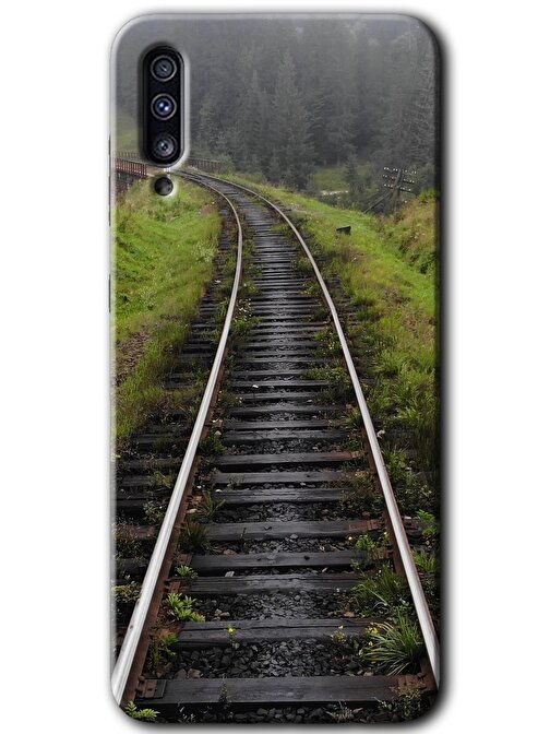 Gramaphone Galaxy A70 Kılıf HD Desen Baskılı Arka Kapak - Tren Yolu
