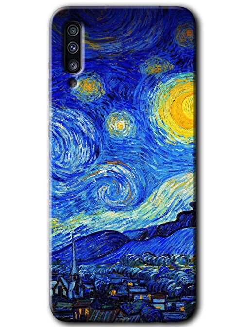 Gramaphone Galaxy A70 Kılıf HD Desen Baskılı Arka Kapak - Starry Night