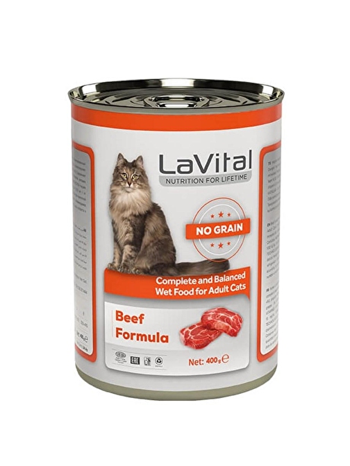 Lavital Yetişkin Kedi Sığır Etli Püre 400 Gr