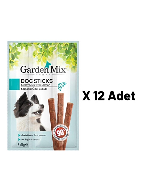 Gardenmix Somonlu Köpek Stick Ödül 3x11G 12'li