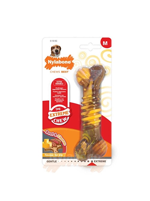 Nylabone Biftek ve Peynir Aromalı Köpek Çiğneme Çubuğu M