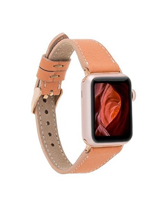 Bouletta Apple Watch 38 - 40 - 41 mm Deri Dikişli NU3 Akıllı Saat Kordonu