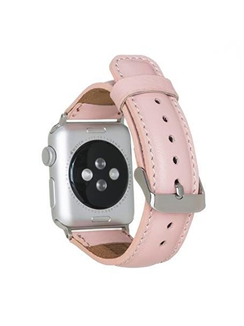 Bouletta Apple Watch 38 - 40 - 41 mm Deri NU2 - SM3 Akıllı Saat Kordonu Silver