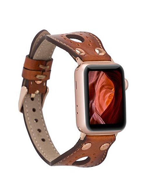Bouletta Apple Watch 38 - 40 - 41 mm Deri Ronda RT RST2E Akıllı Saat Kordonu