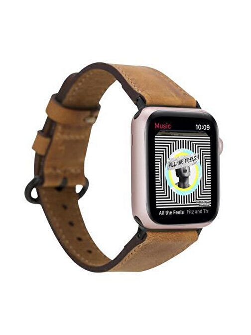 Bouletta Apple Watch 38 - 40 - 41 mm Deri Roma G19 Akıllı Saat Kordonu Taba
