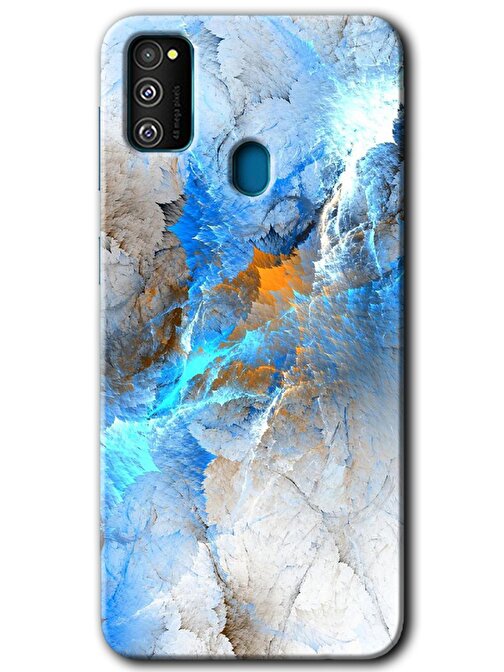 Gramaphone Galaxy M21 Kılıf HD Desen Baskılı Arka Kapak - Mavi Buzul