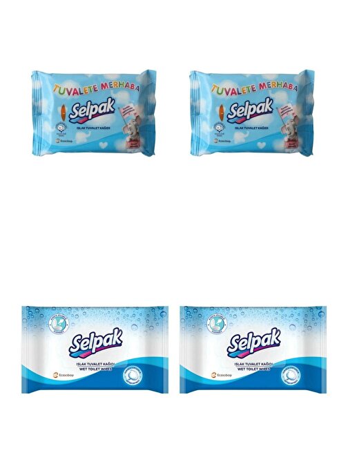Selpak Islak Tuvalet Kağıdı + Islak Tuvalet Kağıdı Çocuk 2+2