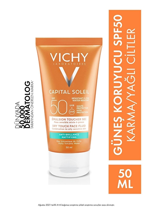 Vichy Capital Soleil Tinted Dry Touch Face Fluid Spf50 50 ml