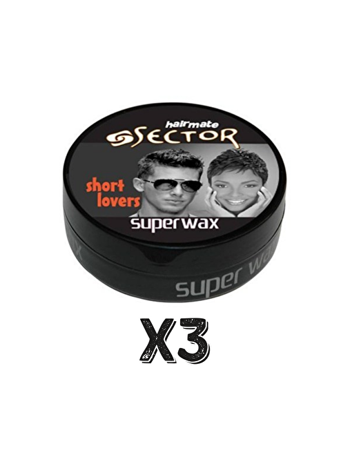 Sector Hairmate Superwax Islak Görünüm Siyah Wax 150 ml x 3