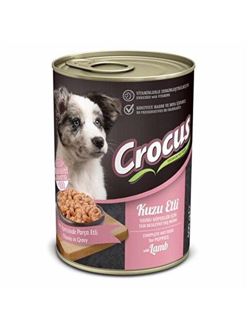 Crocus Yavru Köpek Kuzu Etli Yaş Mama 400G X 12 Adet