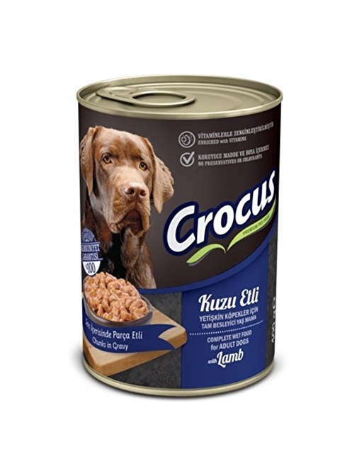 Crocus Yetişkin Köpek Kuzu Etli Yaş Mama 400G X 12 Adet