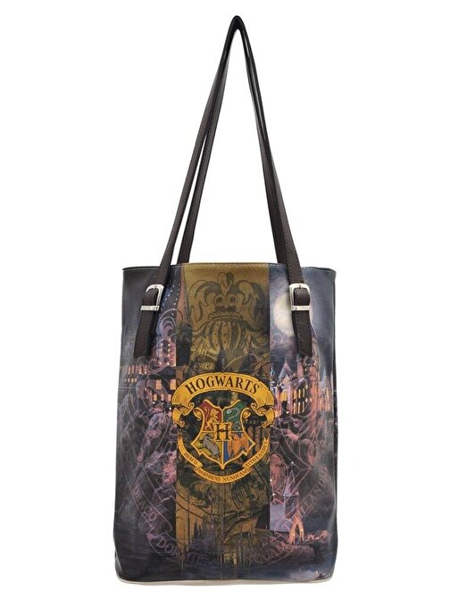 Kadın Vegan Mor Omuz Çantası - Hogwarts Castle Harry Potter Tasarım