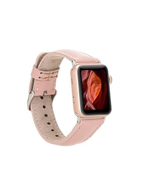 Bouletta Apple Watch 42 - 44 - 45 mm Deri NU2 Akıllı Saat Kordonu Pembe