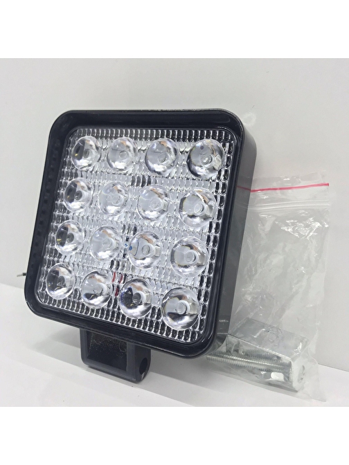 CMSOLAR Çalışma Sis Lambası Kare 16 Led 9-36 Volt