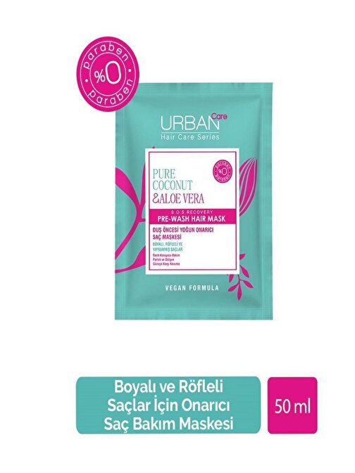 Urban Care Pure Hindistan Cevizi Yağı Ve Aloe Vera İçeren Yoğun Onarıcı Saç Maskesi 50 ml