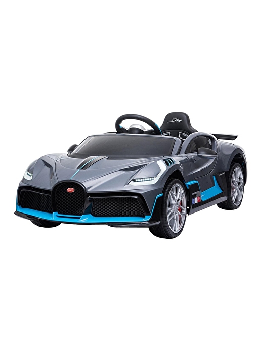 Bugatti Divo 12 Volt Akülü Işıklı 4 Tekerli Siyah Akülü Araba