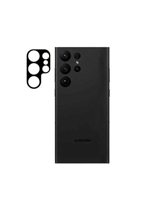 Gpack Samsung Galaxy S23 Ultra Kamera Lens Koruyucu Siyah