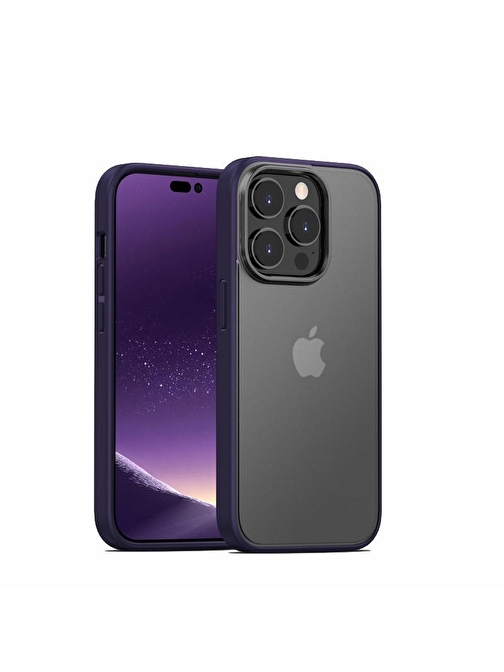 Gpack Apple iPhone 14 Pro Max Kılıf İmpact Alpin Mat Buzlu Kapak