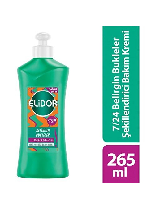 Elidor 7/24 Belirgin Bukleler Kalın Telli Saç İçin Kıvırcıklaştırıcı Şekillendirici Etkili Sıvı Saç Kremi 265 ml