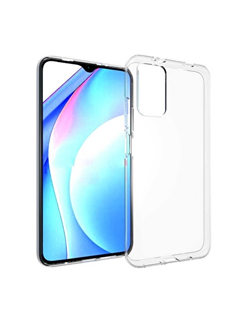 Teleplus Xiaomi Redmi 9T Kılıf Lüks Korumalı Silikon Şeffaf  Nano Ekran Koruyucu