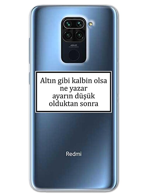 Gramaphone Xiaomi Redmi Note 9 Kılıf HD Yazı Baskılı Silikon Arka Kapak - Yazı 3