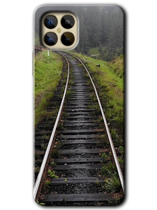 Gramaphone Omix X600 Kılıf HD Desen Baskılı Arka Kapak - Tren Yolu