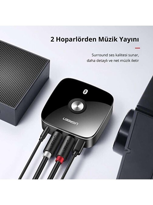 Ugreen Qualcomm Aptx HD Bluetooth 5.1 RCA Aux Ses Adaptörü