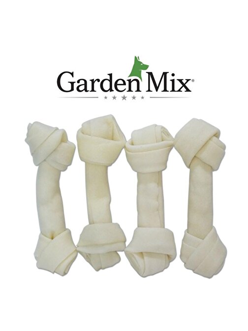 Gardenmıx Beyaz Düğümlü Derı Kemık 5” – 4'lü Paket