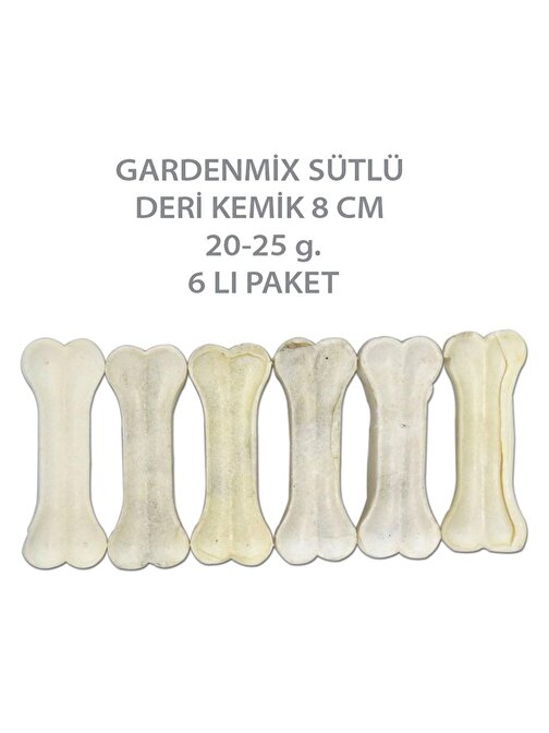 Gardenmix Sütlü Deri Kemik 8 cm 20-25 G.6'lı Paket
