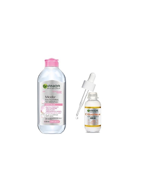 Garnier Micellar Kusursuz Makyaj Temizleme Suyu 400 Ml+Garnier C Vitamini Serum