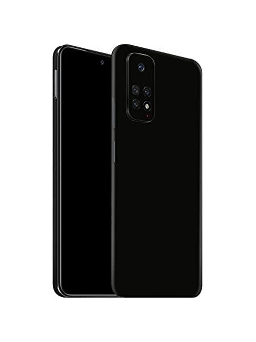 Ecr Mobile Redmi Note 11 Pro ile Uyumlu Deri Desenli Siyah Arka Kaplama