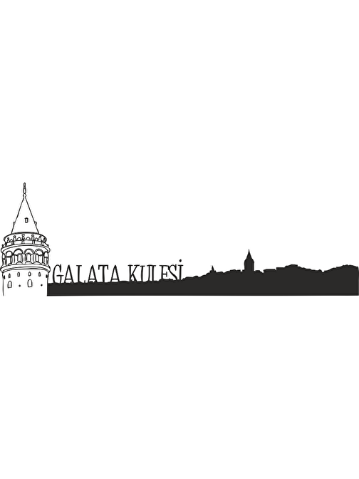 Technopa İstanbul Galata Kulesi Silueti Folyo Sticker