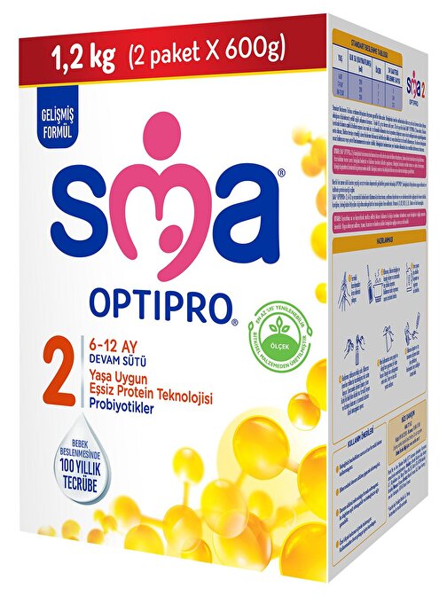 SMA Optipro Probiyotik 2 6-12 Ay Probiyotik 1200 gr Bebek Devam Sütü