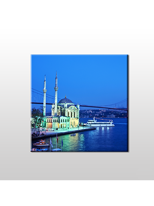 Technopa İstanbul Köprü Ve Camii Kanvas Tablo 50x50 cm